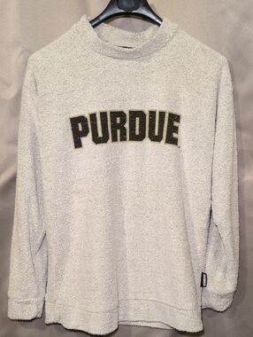Purdue Men's Cream Wooly Knobby Crewneck Sweater